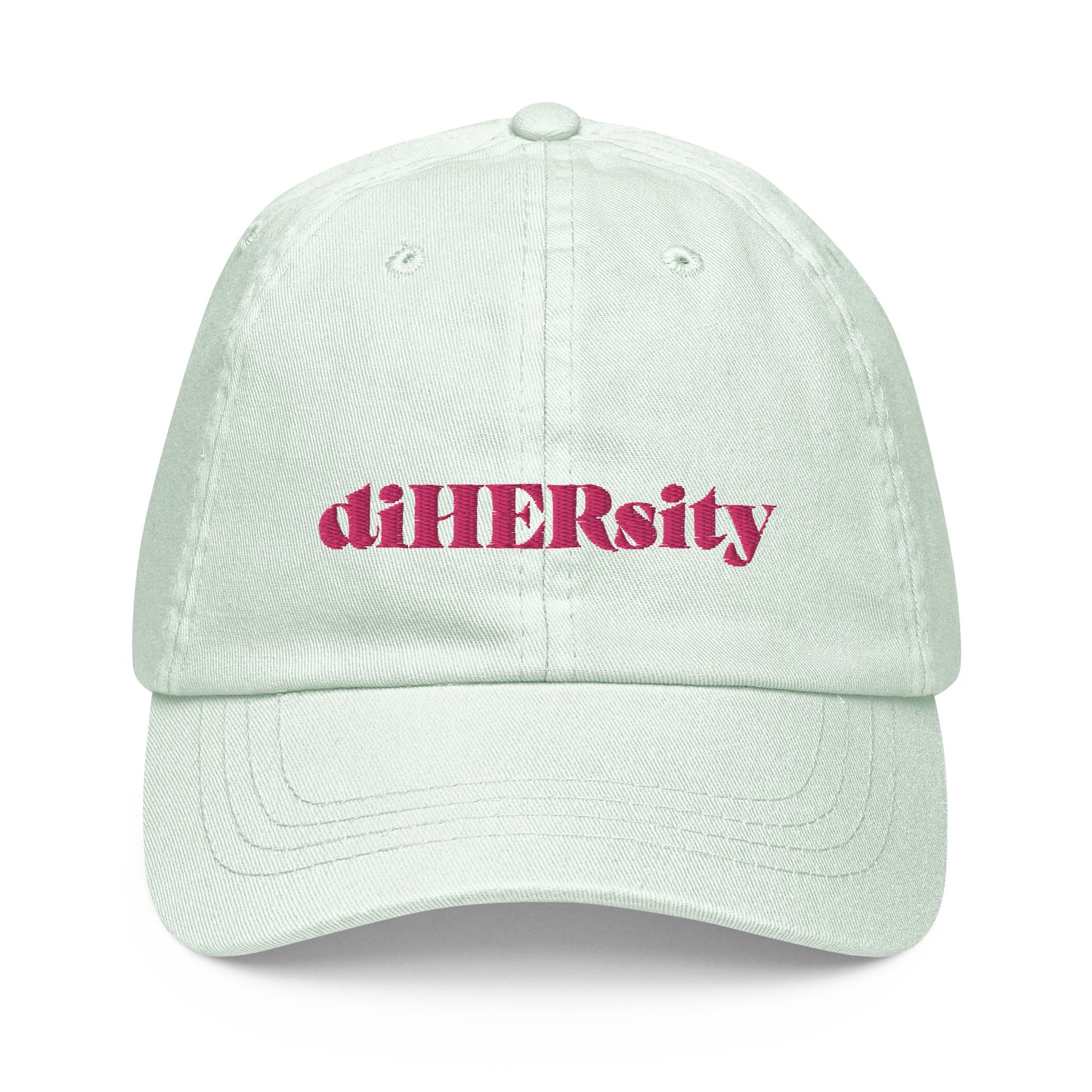 Pastel baseball hat with DiHERsity print