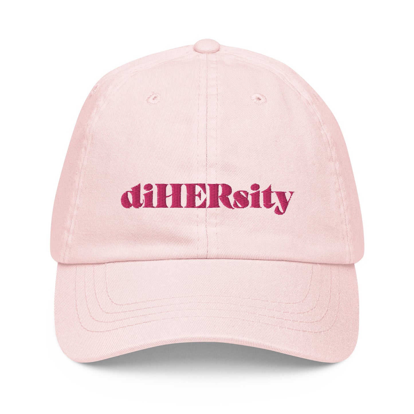 Pastel baseball hat with DiHERsity print