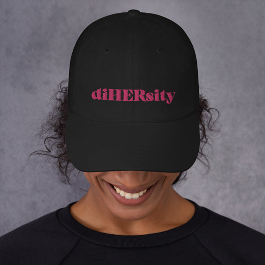 hat with DiHERsity print