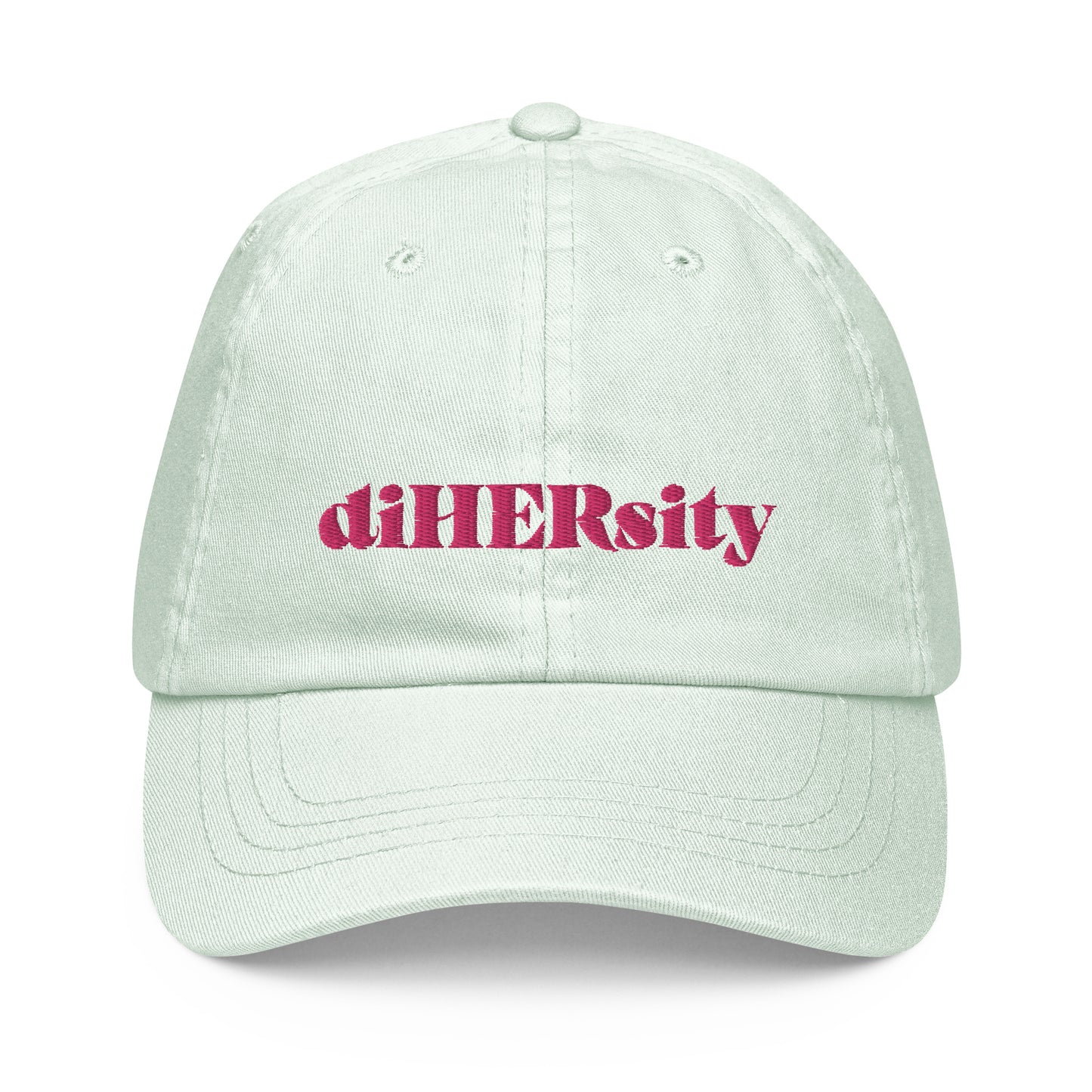 Pastel baseball hat with DiHERsity print