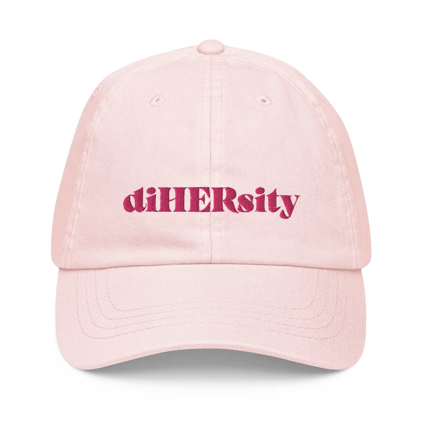 Pastel baseball hat with DiHERsity print